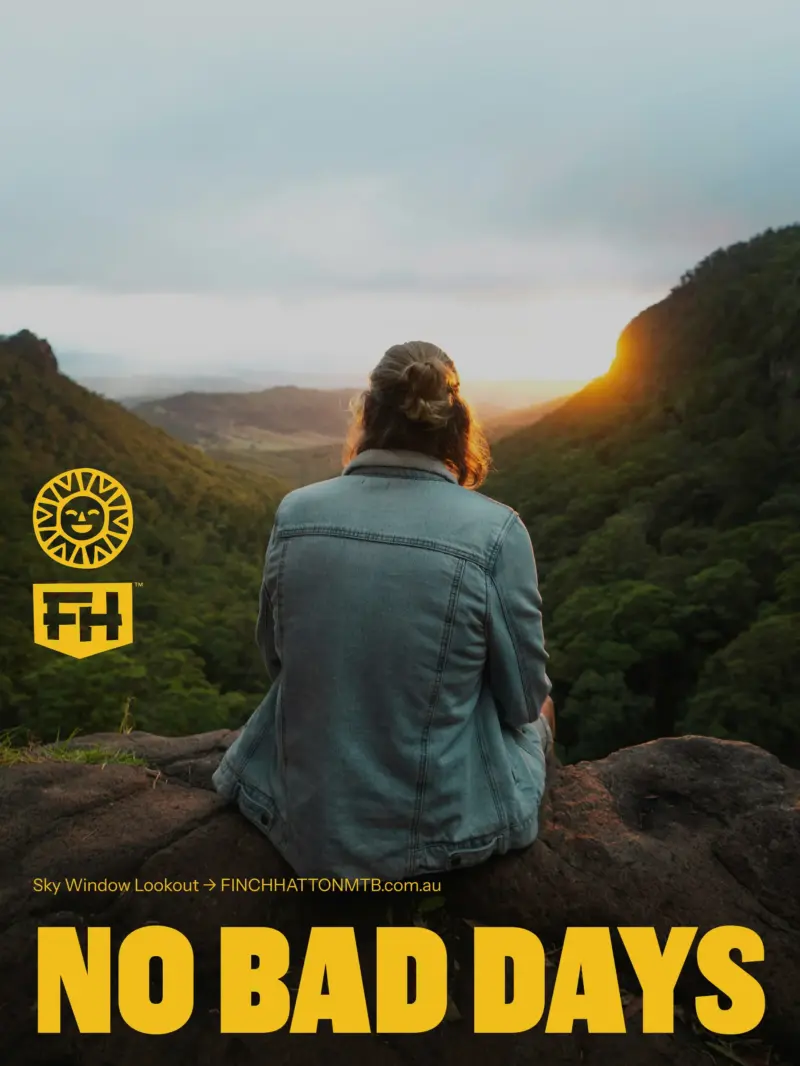 Finch Hatton poster with large headline reading'No Bad Days'