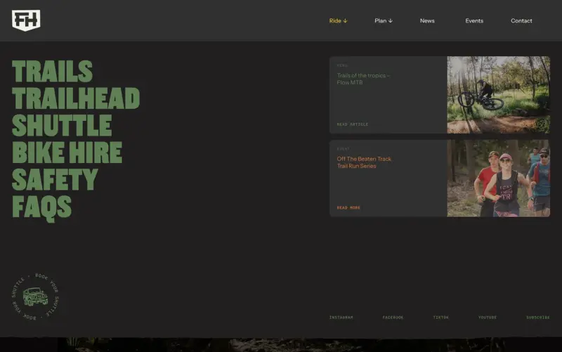 Finch Hatton Website Navigation